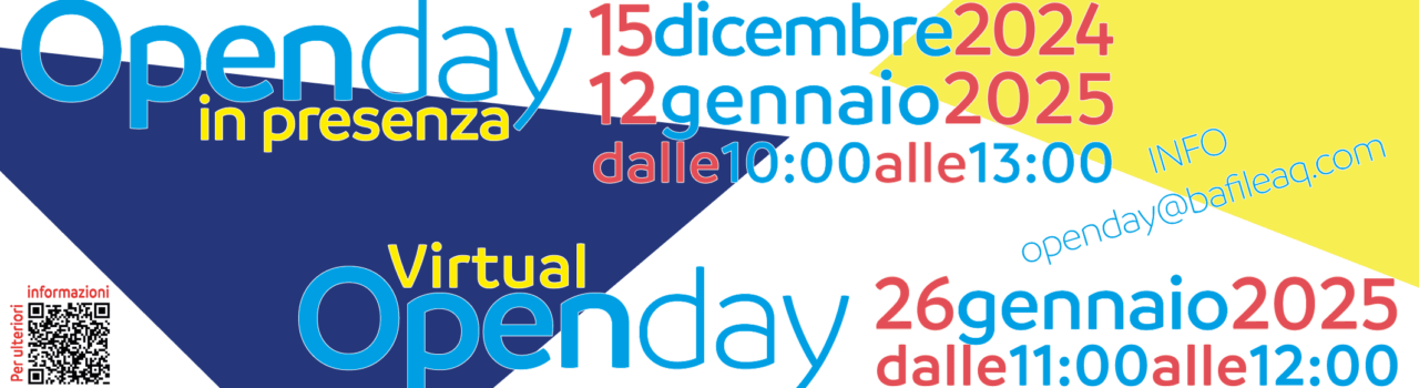 open day 15 dicembre 2024 e 12 gennaio 2025